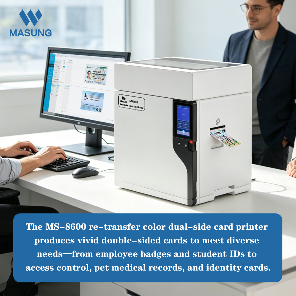Masung MS-8600 Industrietauglicher 600-DPI-Farb-Retransfer-PVC-Kartendrucker - Image 9